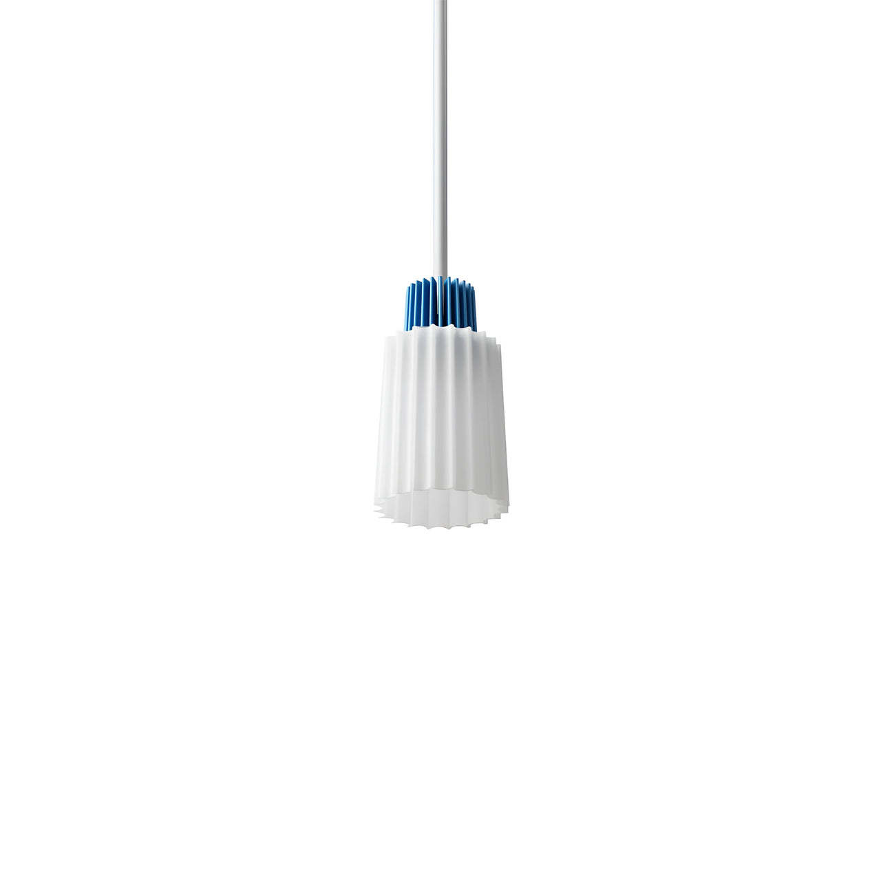 Ample Pendant: Short Fluted + Cobalt + Stem Mount