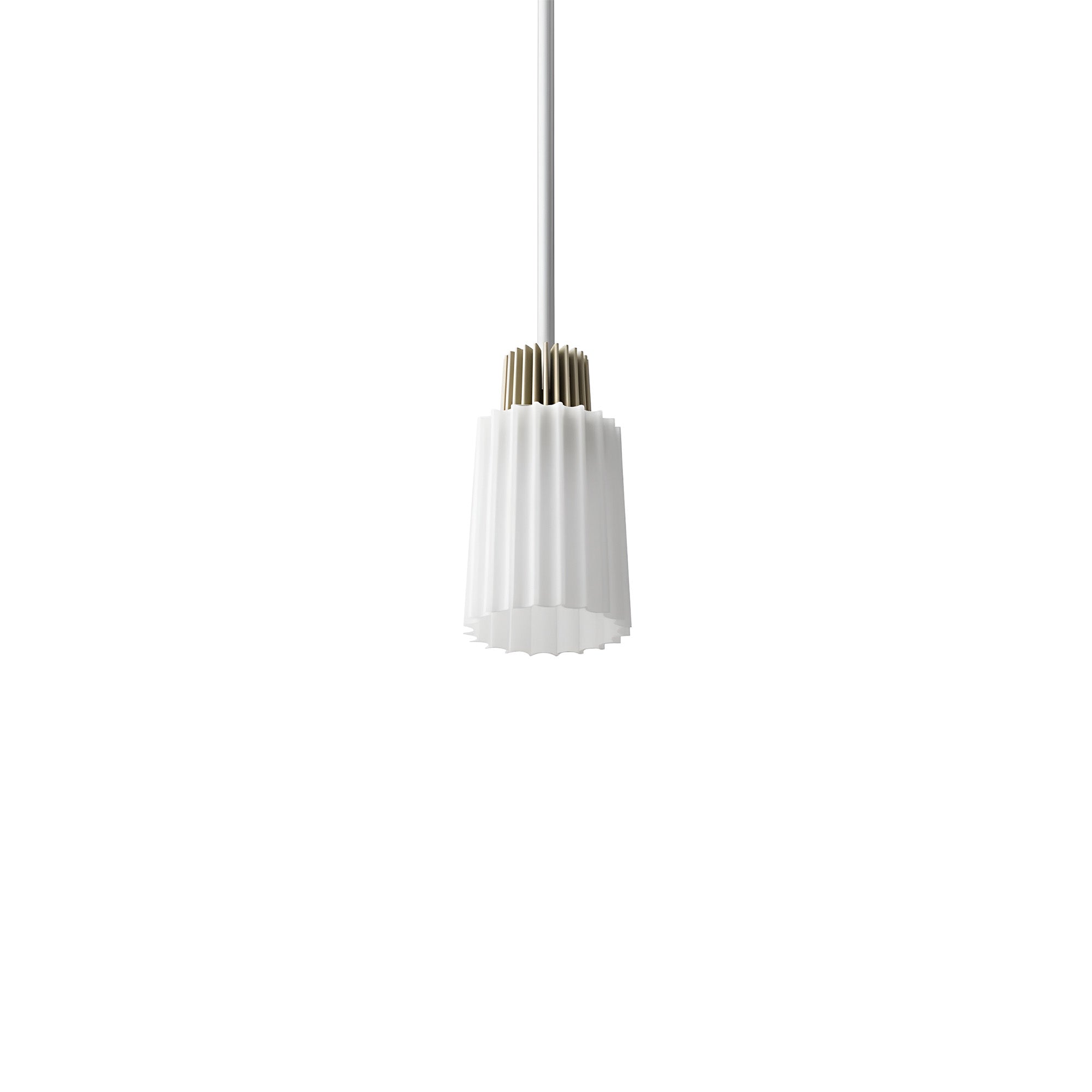 Ample Pendant: Short Fluted + Heritage Cream + Stem Mount