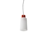 Ample Pendant: Long Fluted + Vermilion + Cable Suspension