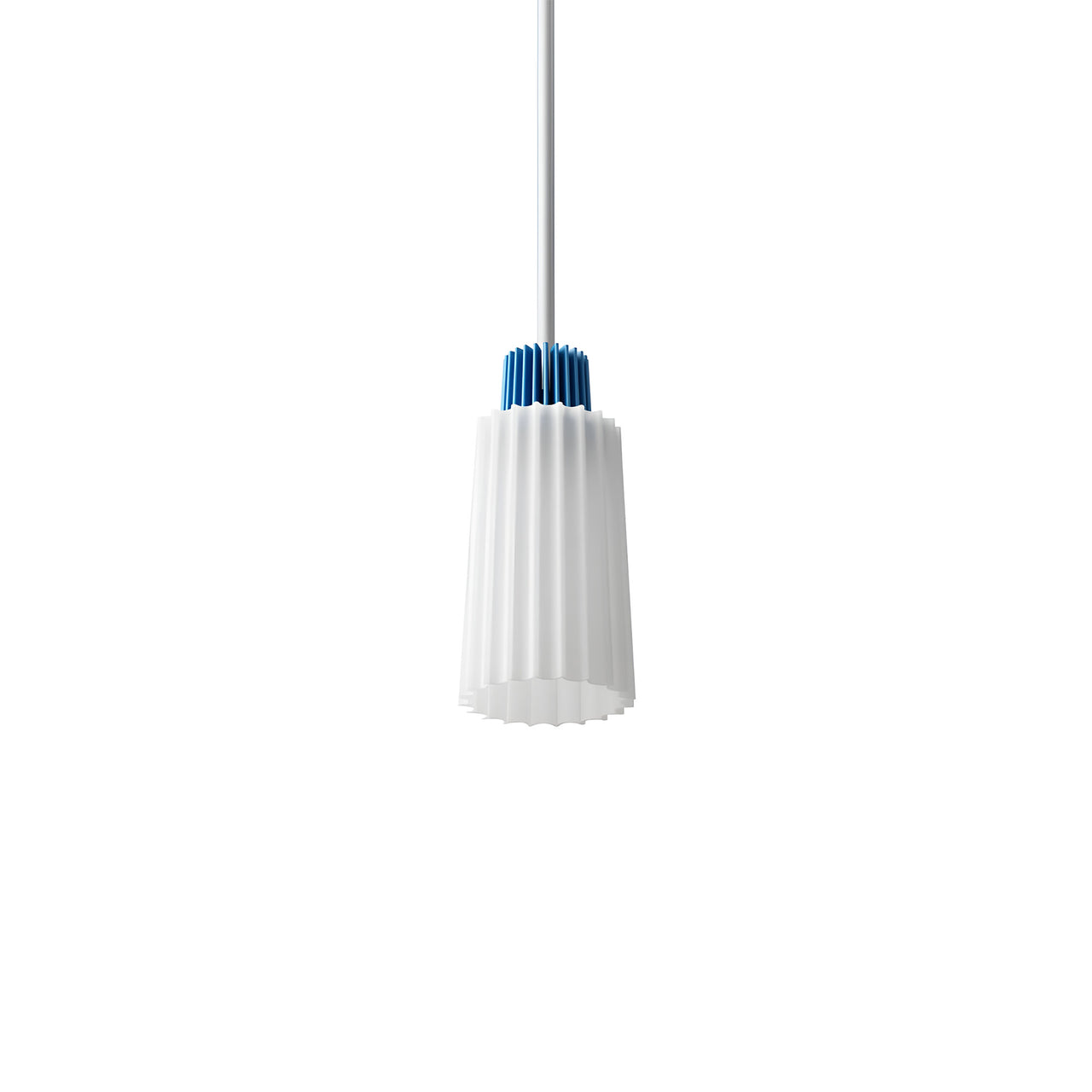 Ample Pendant: Long Fluted + Cobalt + Stem Mount