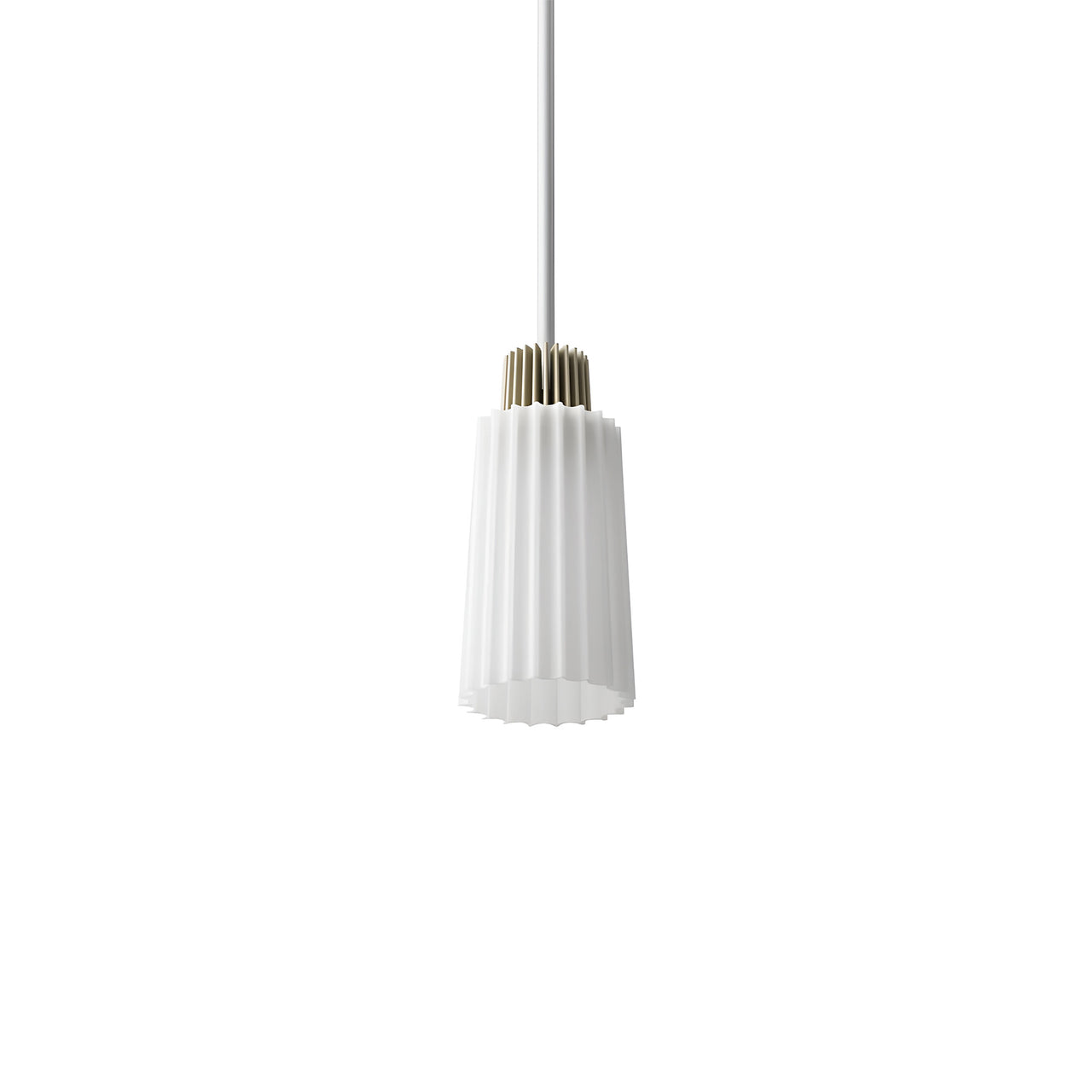 Ample Pendant: Long Fluted + Heritage Cream + Stem Mount
