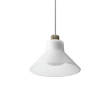 Ample Pendant: Large + Short Fluted + Frosted + Heritage Cream + Stem Mount