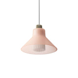 Ample Pendant: Large + Long Fluted + Frosted Blush + Heritage Cream + Stem Mount