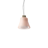 Ample Pendant: Small + Short Fluted + Frosted Blush + Heritage Cream + Cable Suspension