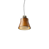 Ample Pendant: Small + Short Fluted + Caramel + Heritage Cream + Cable Suspension