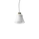 Ample Pendant: Small + Short Fluted + Frosted + Heritage Cream + Cable Suspension