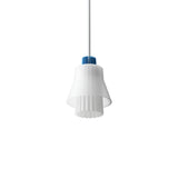 Ample Pendant: Small + Long Fluted + Frosted + Cobalt + Stem Mount