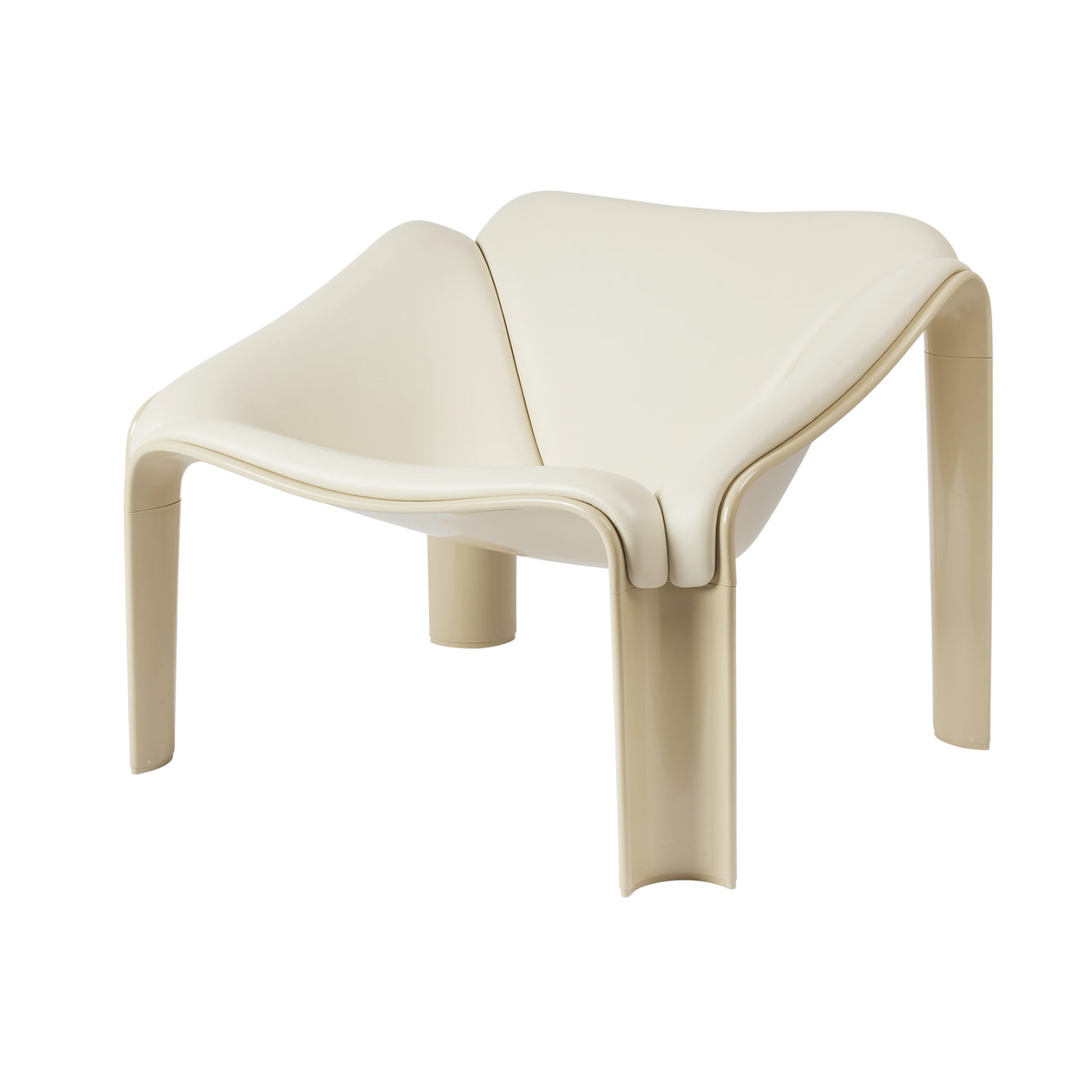 F300 Lounge Chair: Alabaster White + Smooth leather