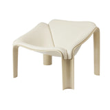 F300 Lounge Chair: Alabaster White + Smooth leather