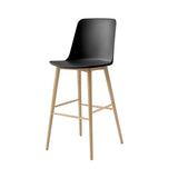 Rely Bar + Counter Highback Stool HW133 + HW128 + Bar (HW133) + Black + Oak