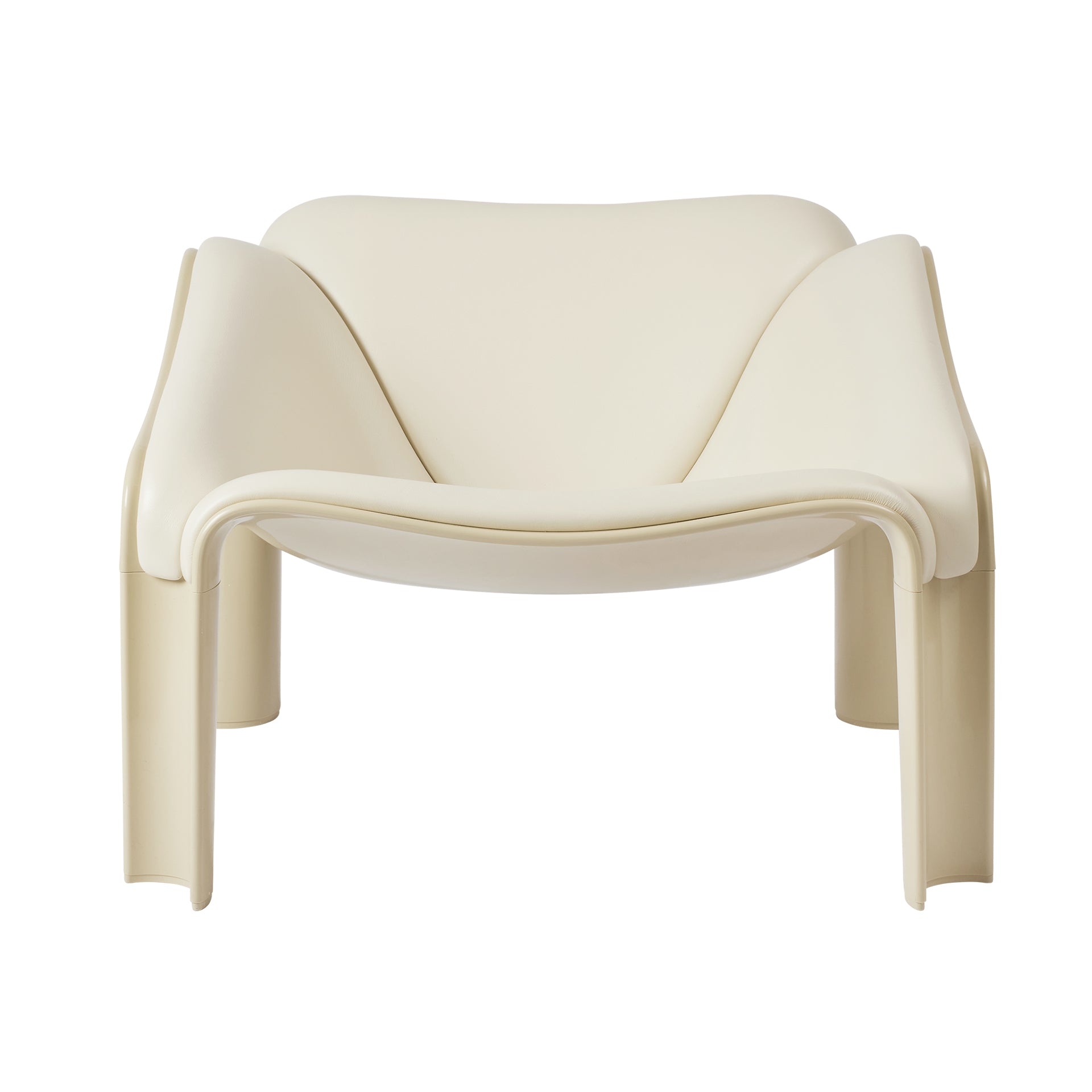 F300 Lounge Chair: Alabaster White + Smooth leather