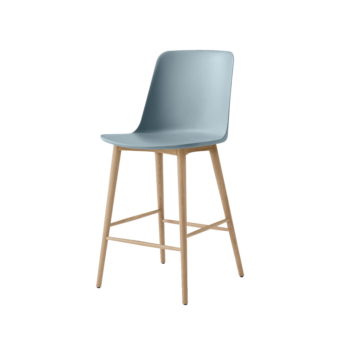 Rely Bar + Counter Highback Stool HW133 + HW128 + Counter (HW128) + Light Blue + Oak