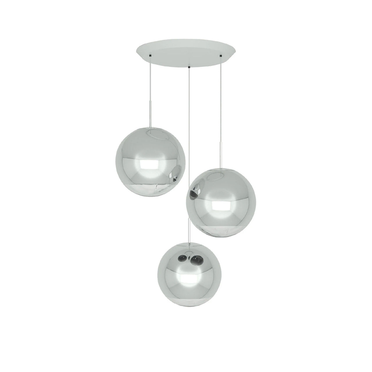 Mirror Ball 40 cm Round Pendant System: Silver
