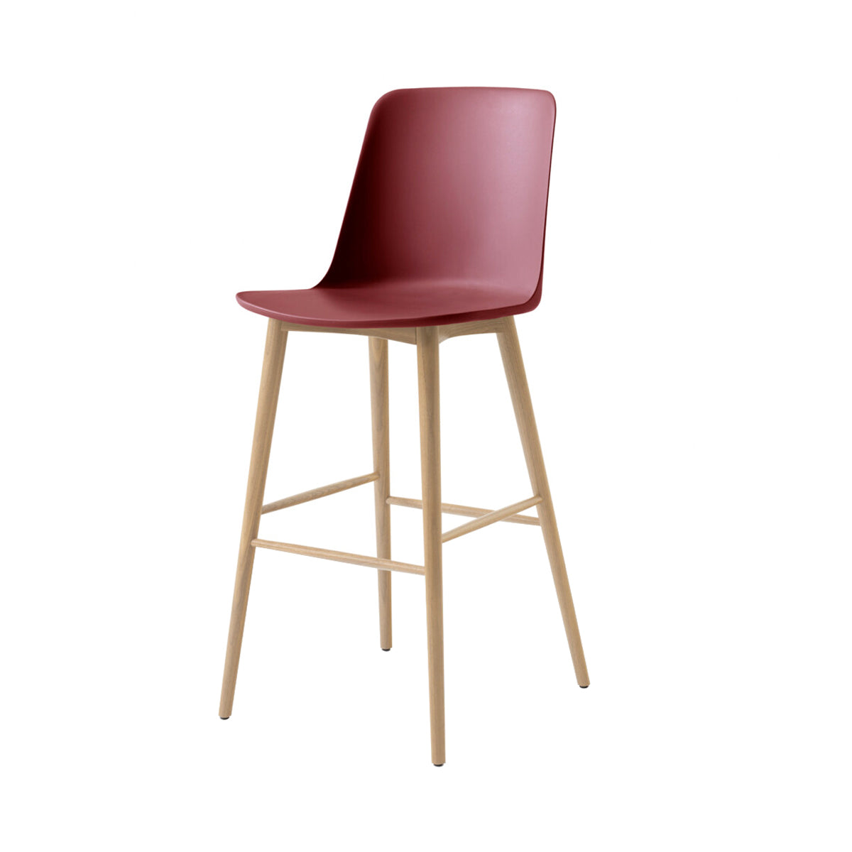 Rely Bar + Counter Highback Stool HW133 + HW128 + Bar (HW133) + Red Brown + Oak