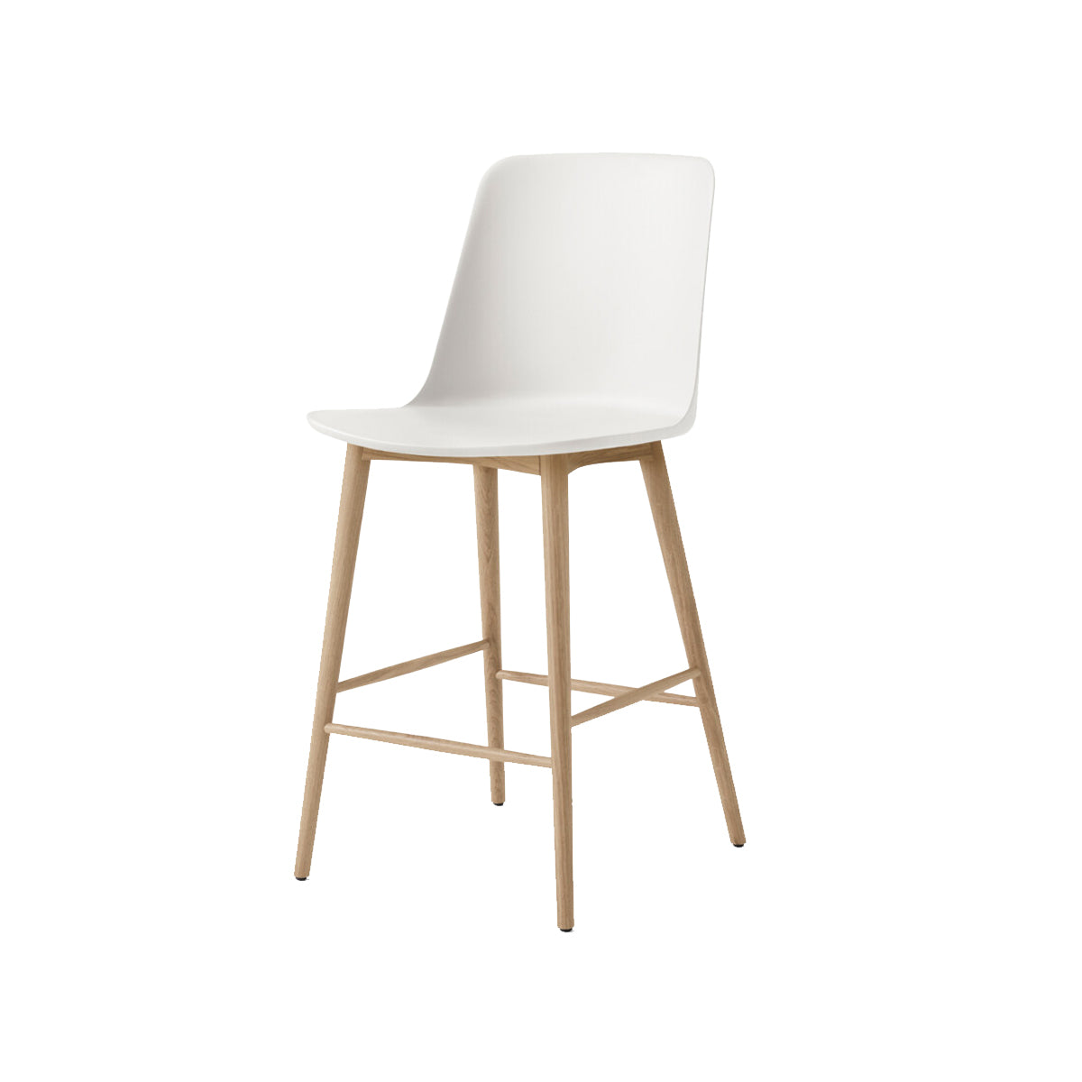 Rely Bar + Counter Highback Stool HW133 + HW128 + Counter (HW128) + White + Oak