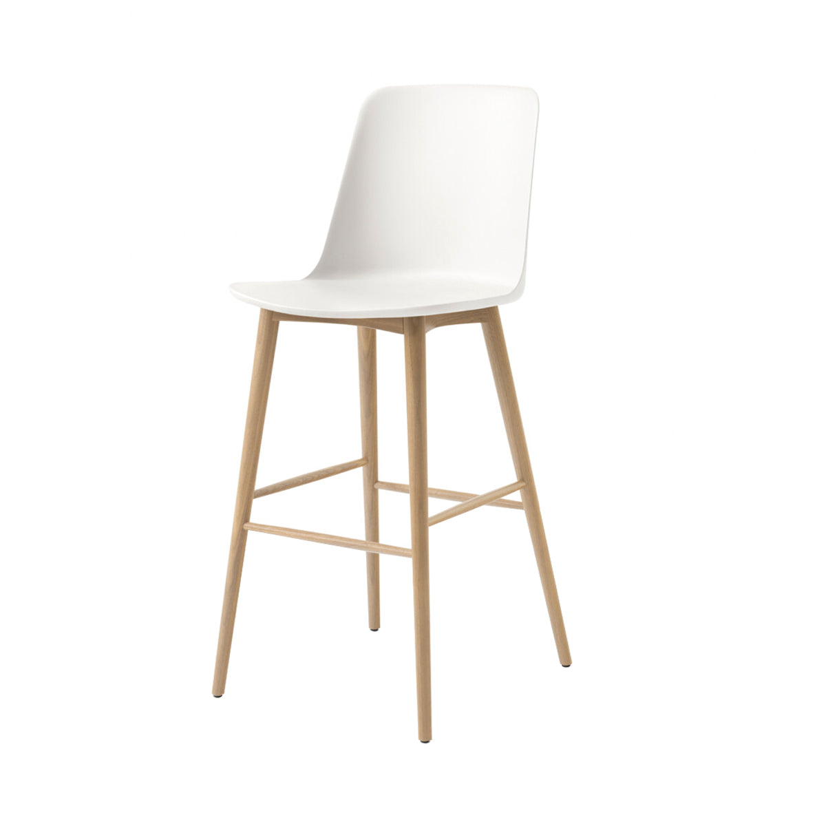 Rely Bar + Counter Highback Stool HW133 + HW128 + Bar (HW133) + White + Oak