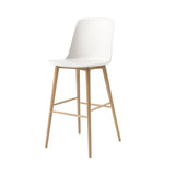 Rely Bar + Counter Highback Stool HW133 + HW128 + Bar (HW133) + White + Oak