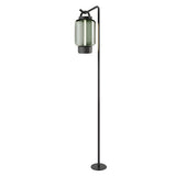 Qu Floor Light: Jet Black + Jade Glass