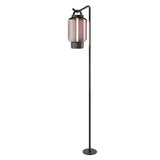 Qu Floor Light: Jet Black + Rose Glass