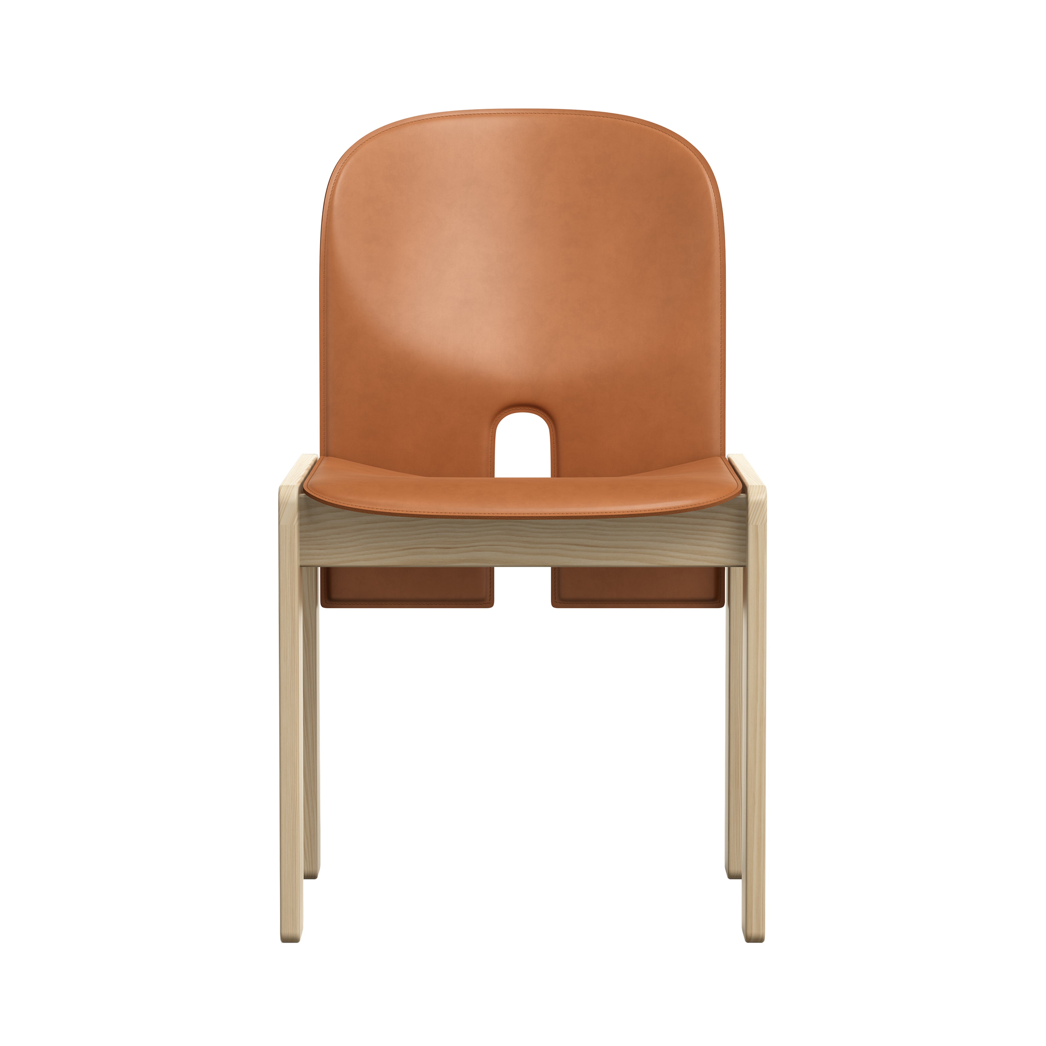 Scarpa 121 Dining Chair: Natural Ash + Saddle Leather Cognac