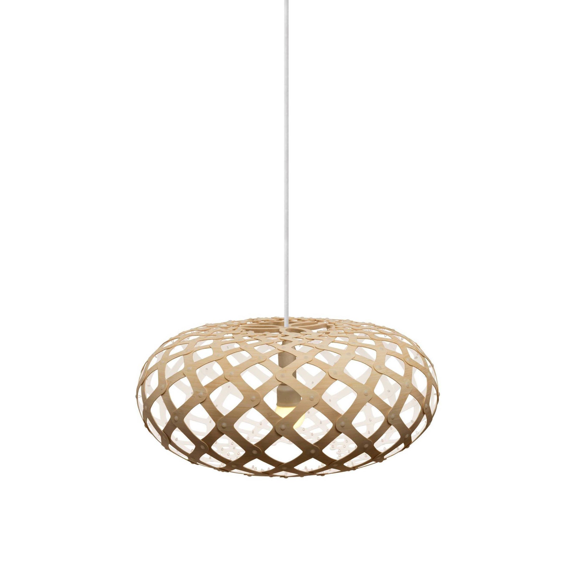 Kina Pendant Light: Extra Small + Bamboo + White + White