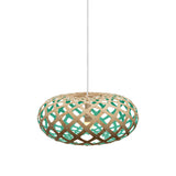 Kina Pendant Light: Small + Bamboo + Aqua + White