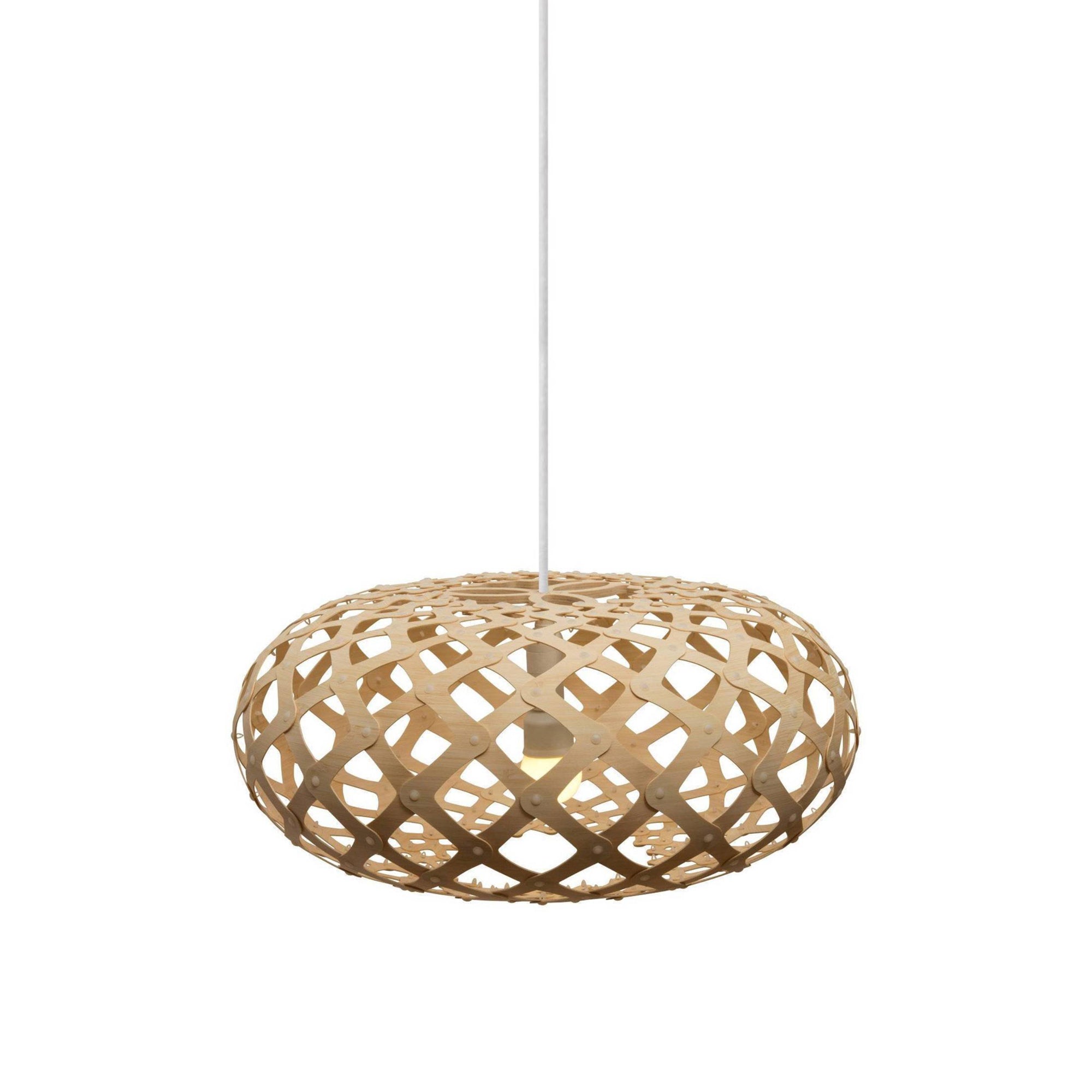 Kina Pendant Light: Small + Bamboo + White