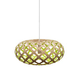 Kina Pendant Light: Medium + Bamboo + Lime + White