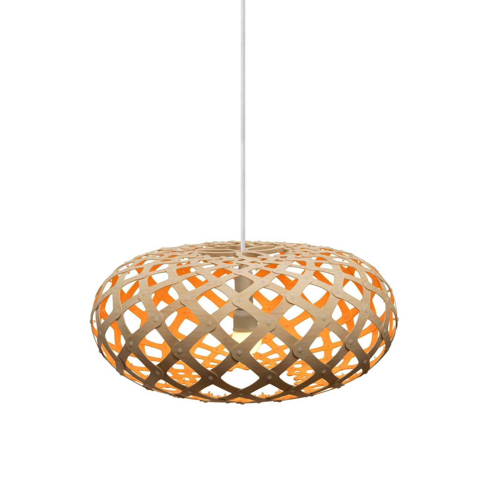 Kina Pendant Light: Medium + Bamboo + Orange + White