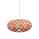 Kina Pendant Light: Medium + Bamboo + Red + White