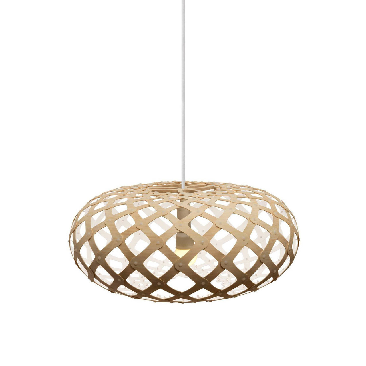 Kina Pendant Light: Medium + Bamboo + White + White