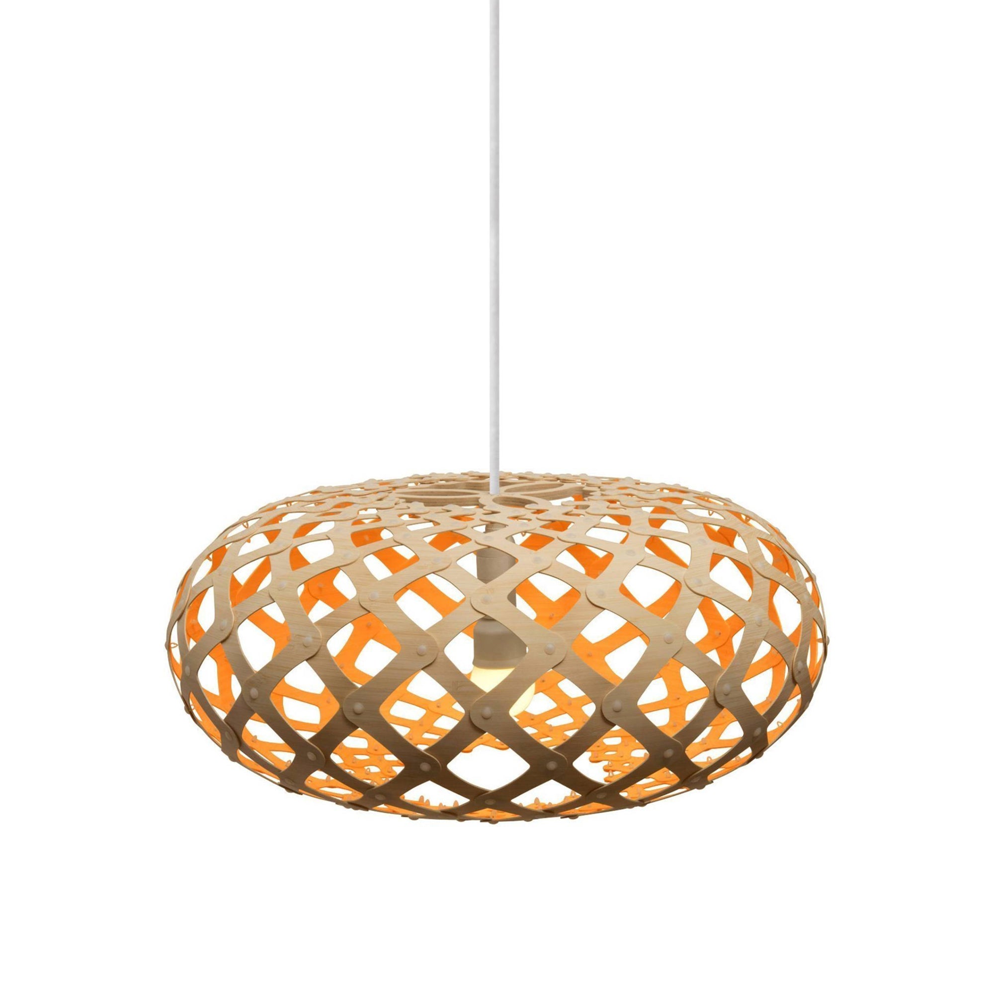 Kina Pendant Light: Large + Bamboo + Orange + White