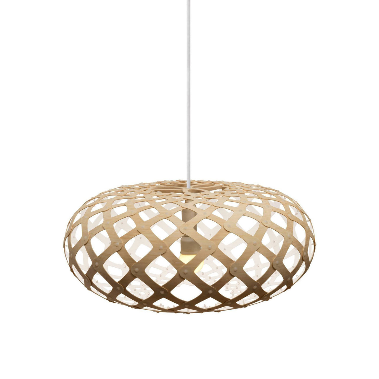 Kina Pendant Light: Large + Bamboo + White + White