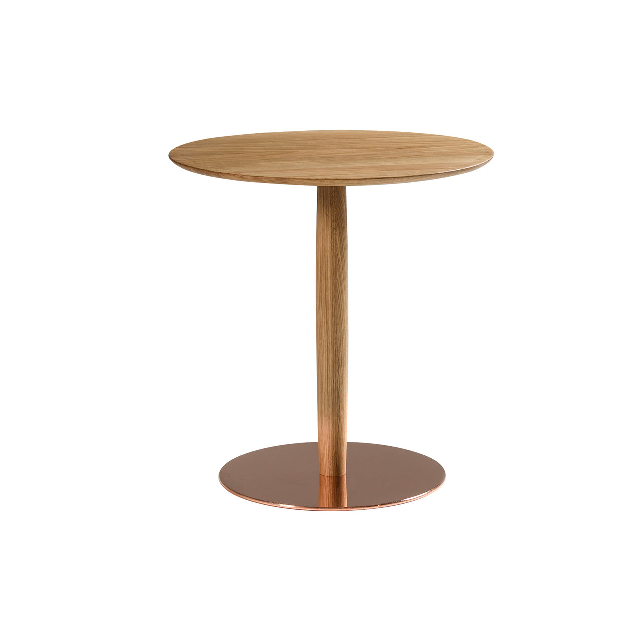 Korzo Side Table: Oiled Walnut + Copper Steel