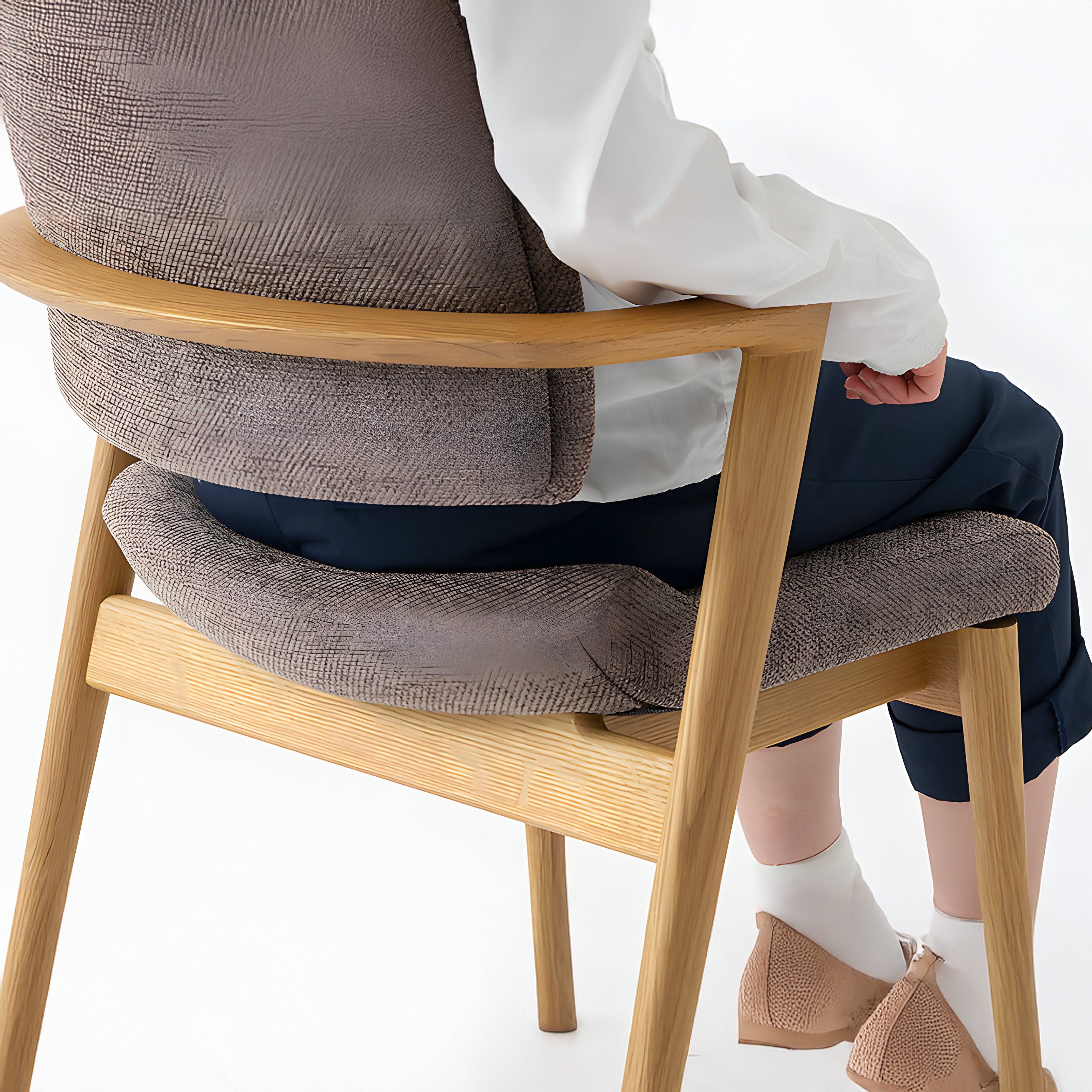 Seoto-EX Semi Armchair: Seat + Back Upholstered