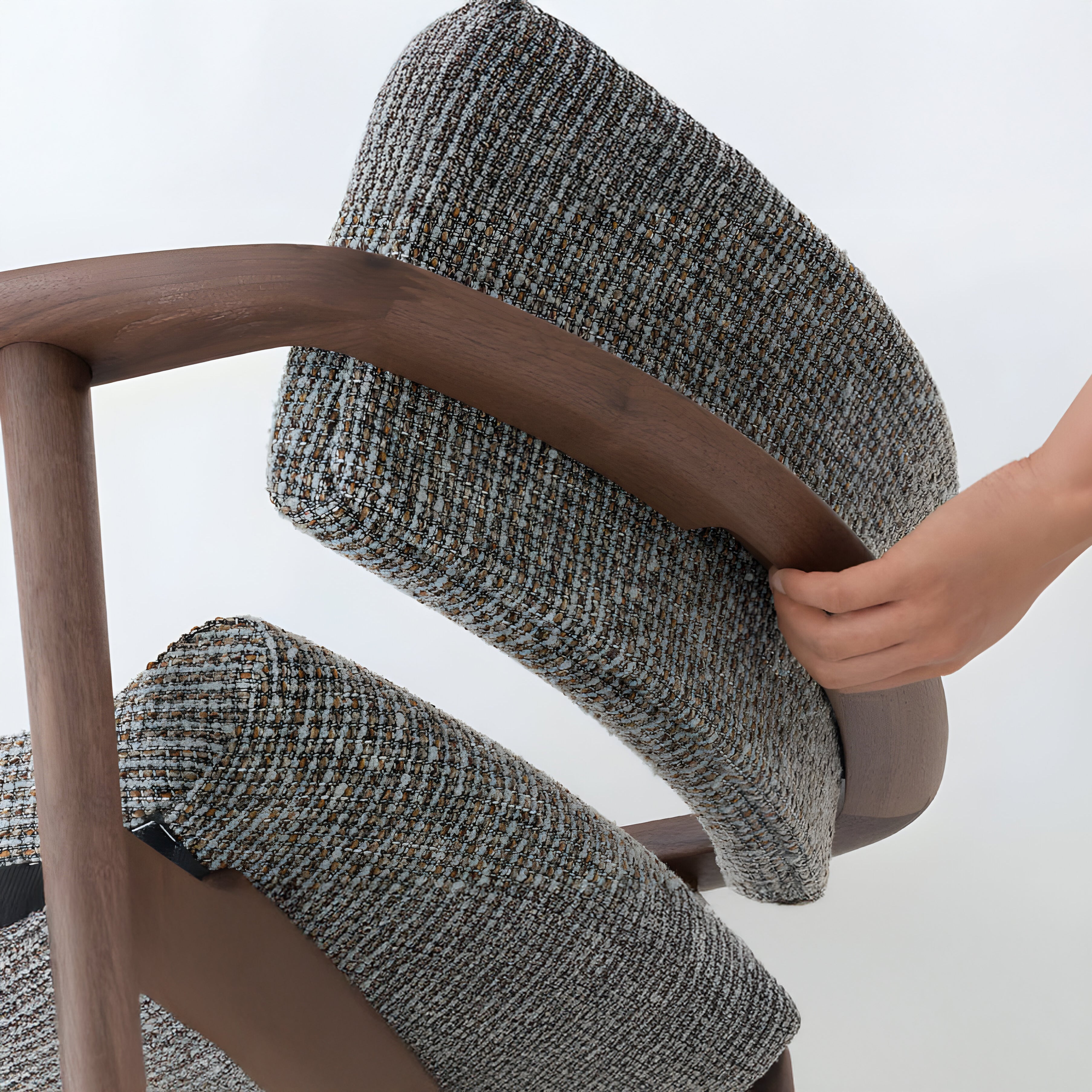 Seoto-EX High Armchair: Seat + Back Upholstered