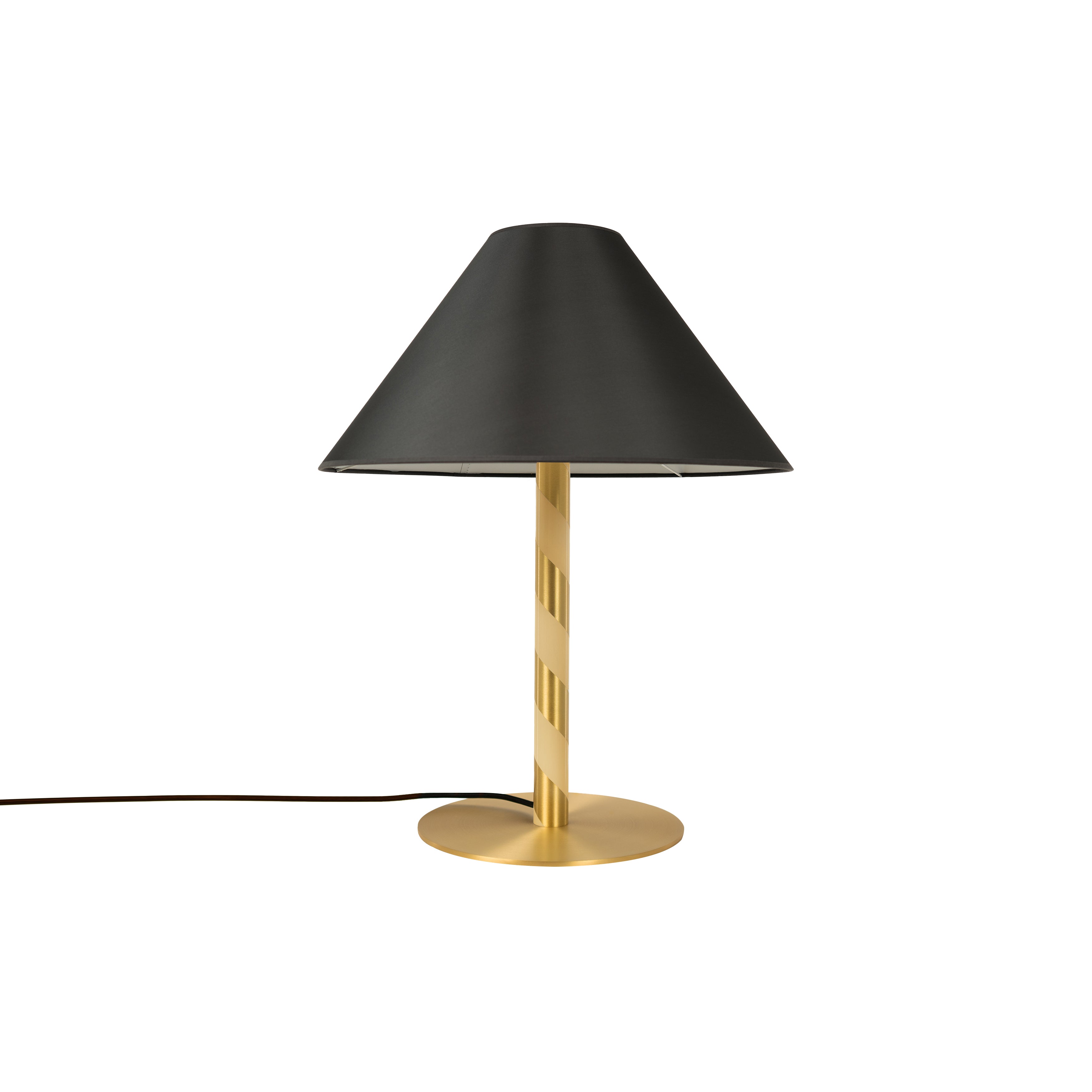 Candy Table Lamp: Satin Brass + Black