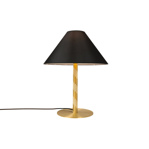 Candy Table Lamp: Satin Brass + Black