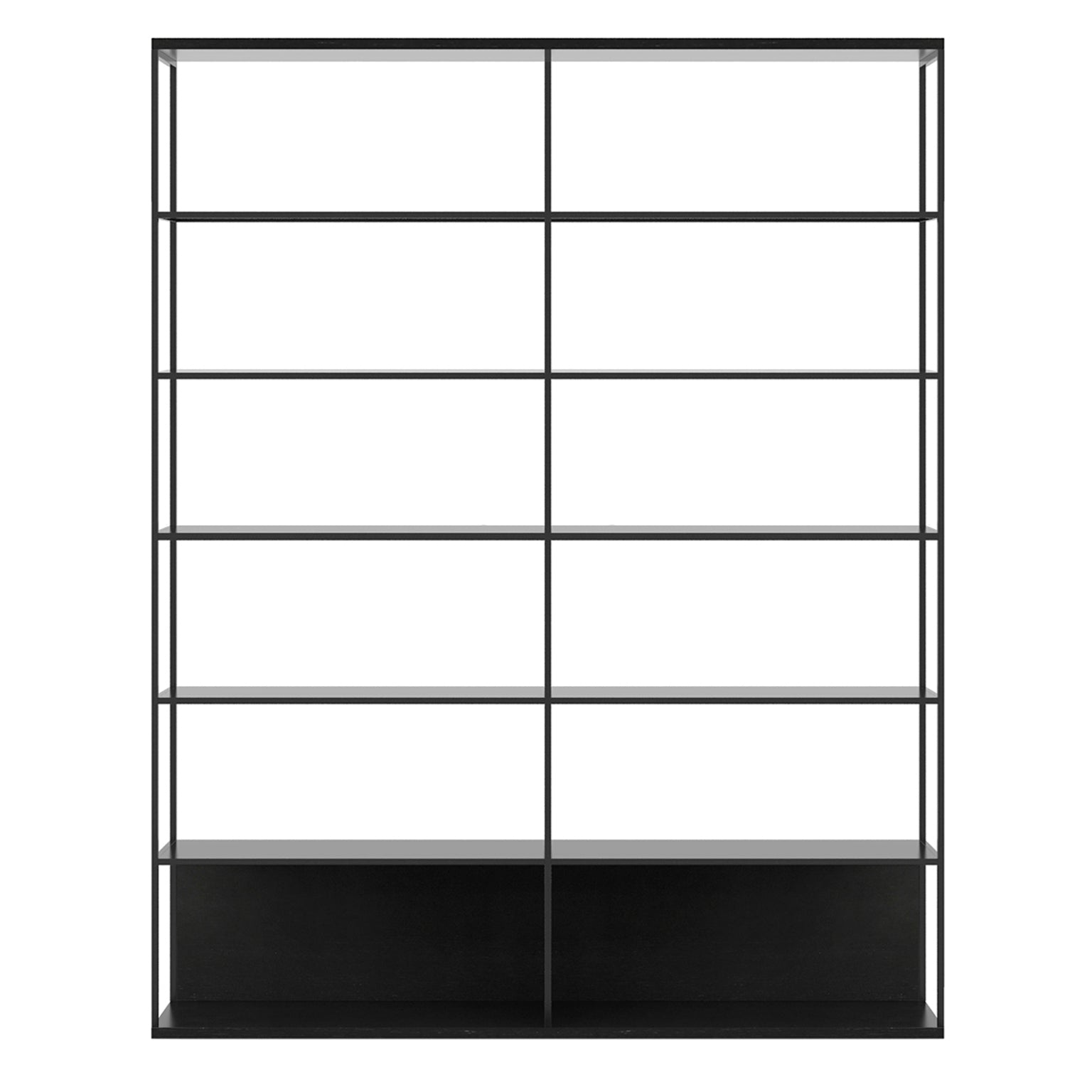 Literatura Open Shelf: Composition 3 + Ebony Stained Oak + Without Glider Shelf