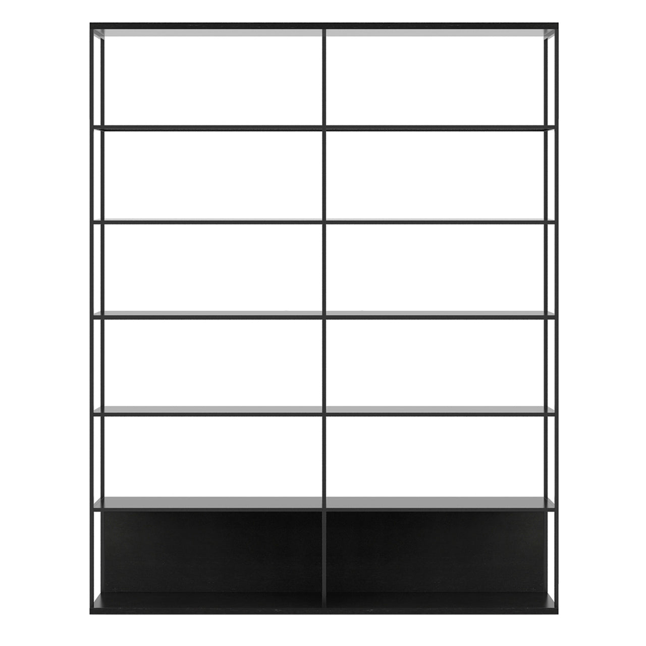 Literatura Open Shelf: Composition 3 + Ebony Stained Oak + Without Glider Shelf
