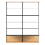 Literatura Open Shelf: Composition 3 + Whitened Oak + Black + Without Glider Shelf