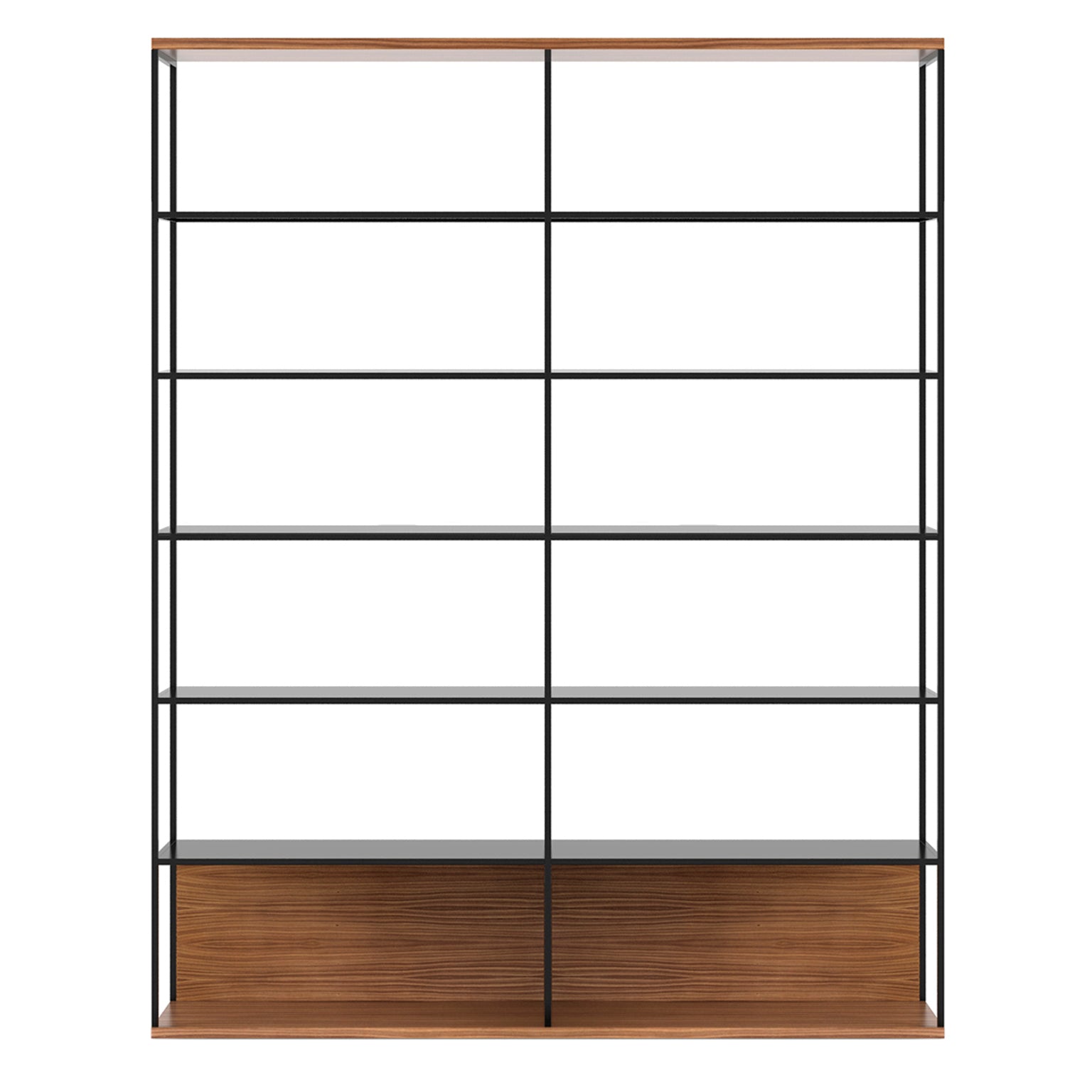 Literatura Open Shelf: Composition 3 + Super-Matt Walnut + Without Glider Shelf