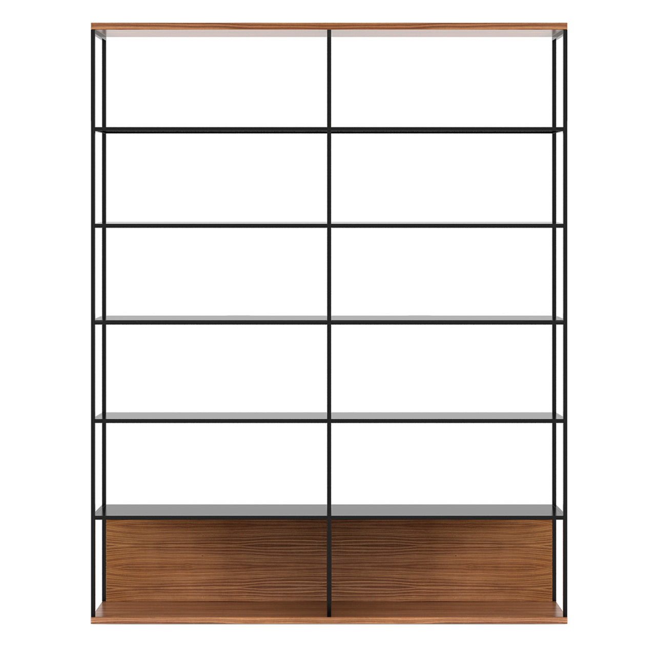 Literatura Open Shelf: Composition 3 + Super-Matt Walnut + Without Glider Shelf