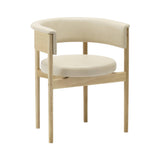 Minatomirai Cafe Side Chair N-SC01: Upholstered: Pure Oak + Leabelle Leather