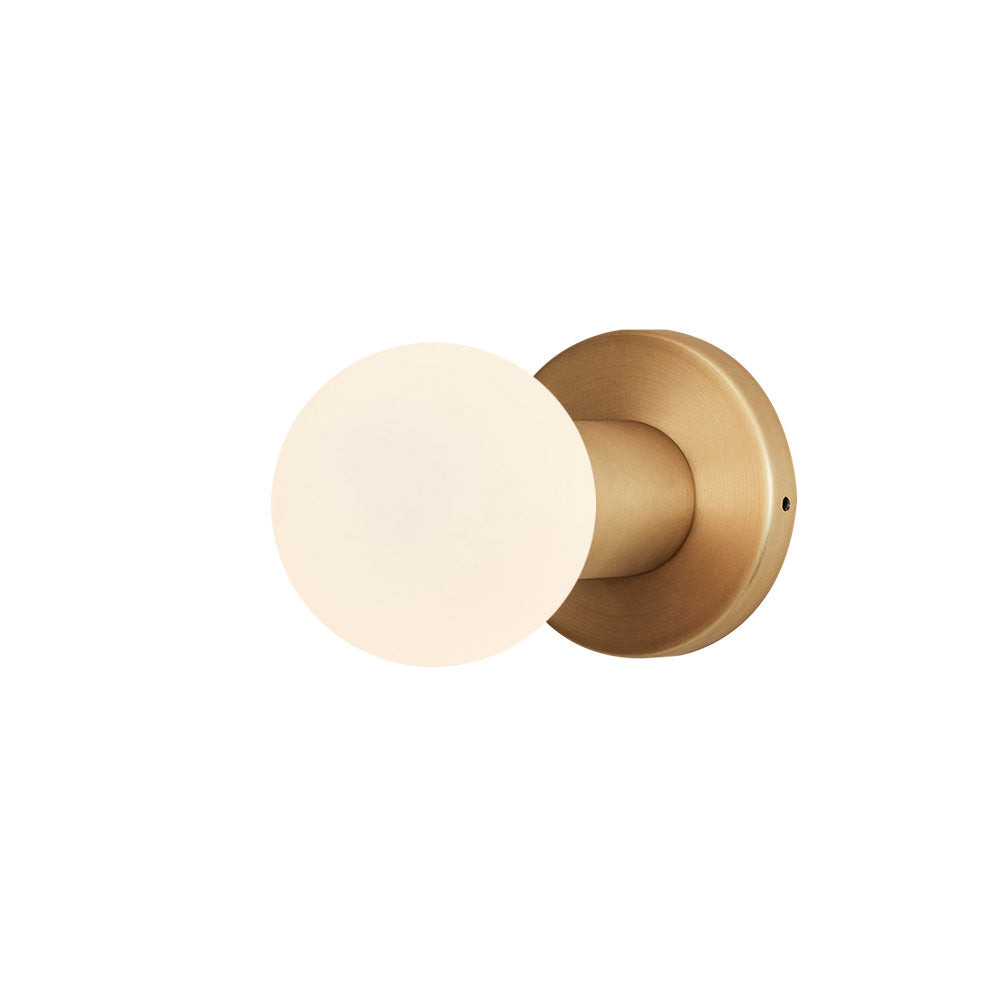 Lochan Wall Light: Anodised Brass + With Sphere III Bulb