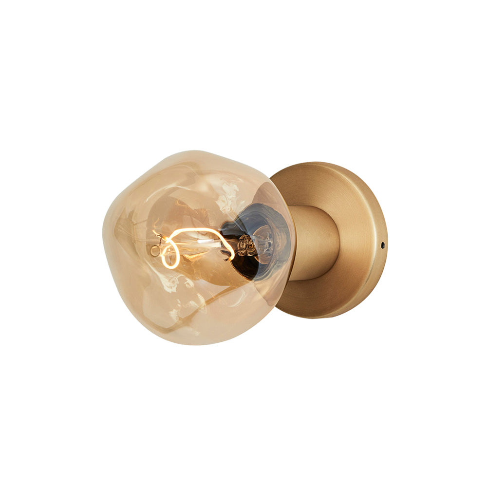 Lochan Wall Light: Anodised Brass + With Voronoi I Bulb