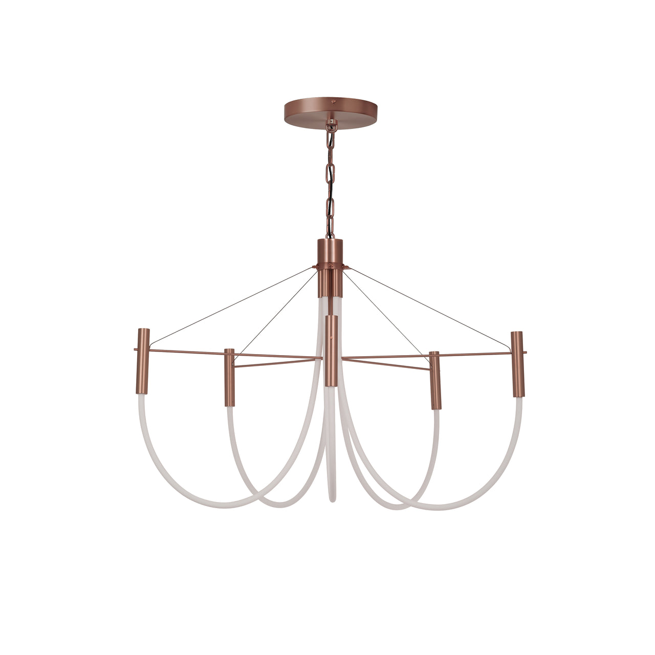 Paradoxe Chandelier: 5 + Chain + Satin Copper
