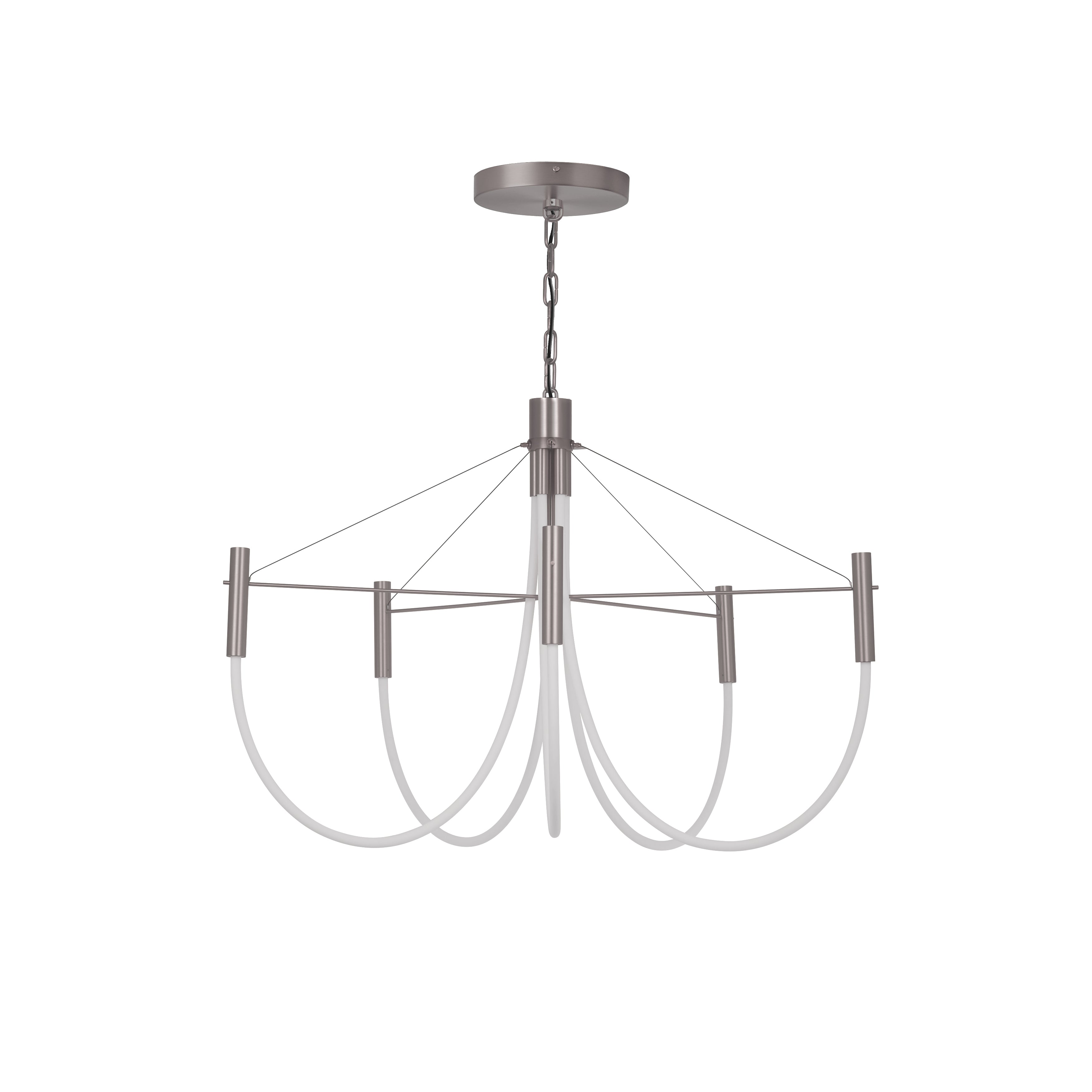 Paradoxe Chandelier: 5 + Chain + Satin Nickel