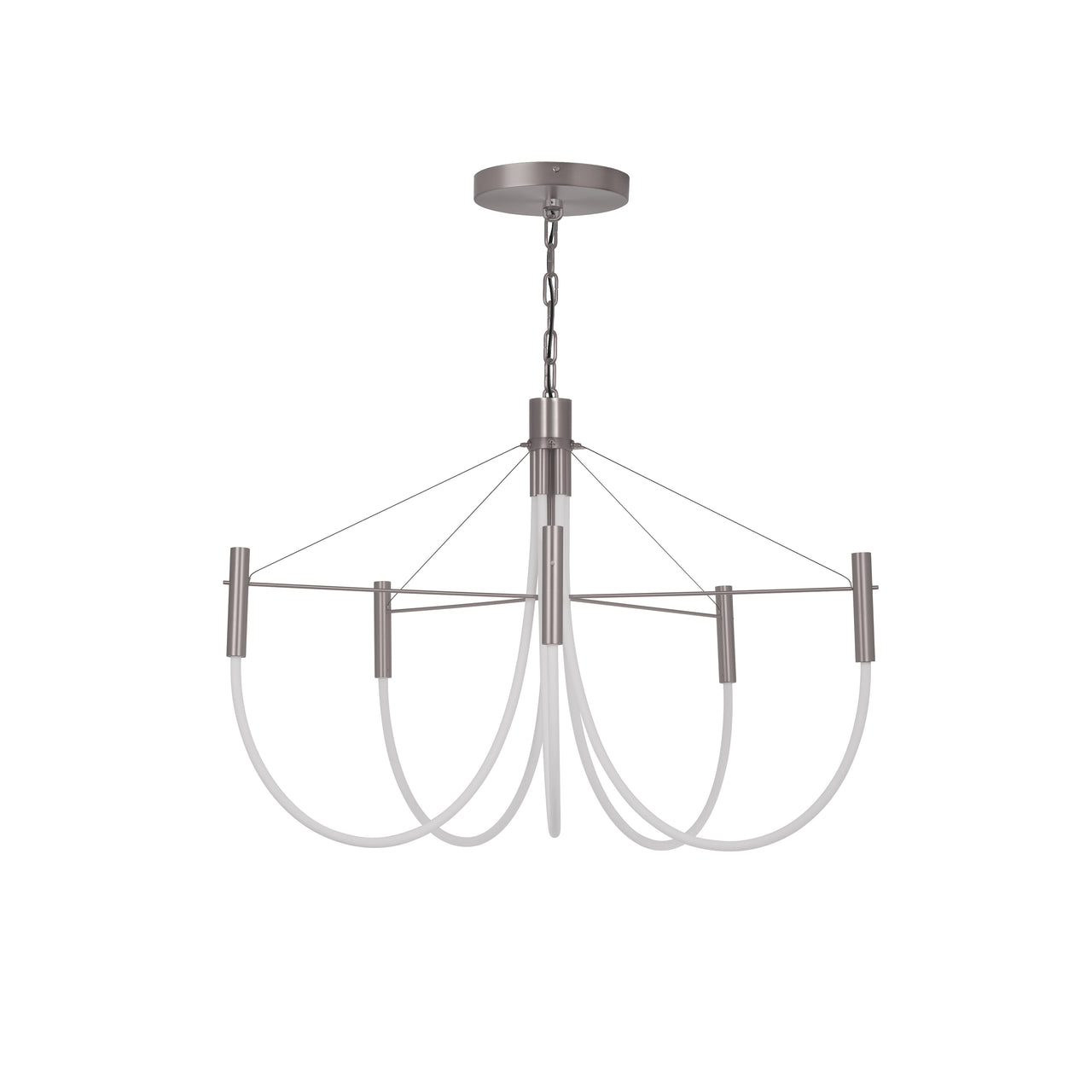 Paradoxe Chandelier: 5 + Chain + Satin Nickel
