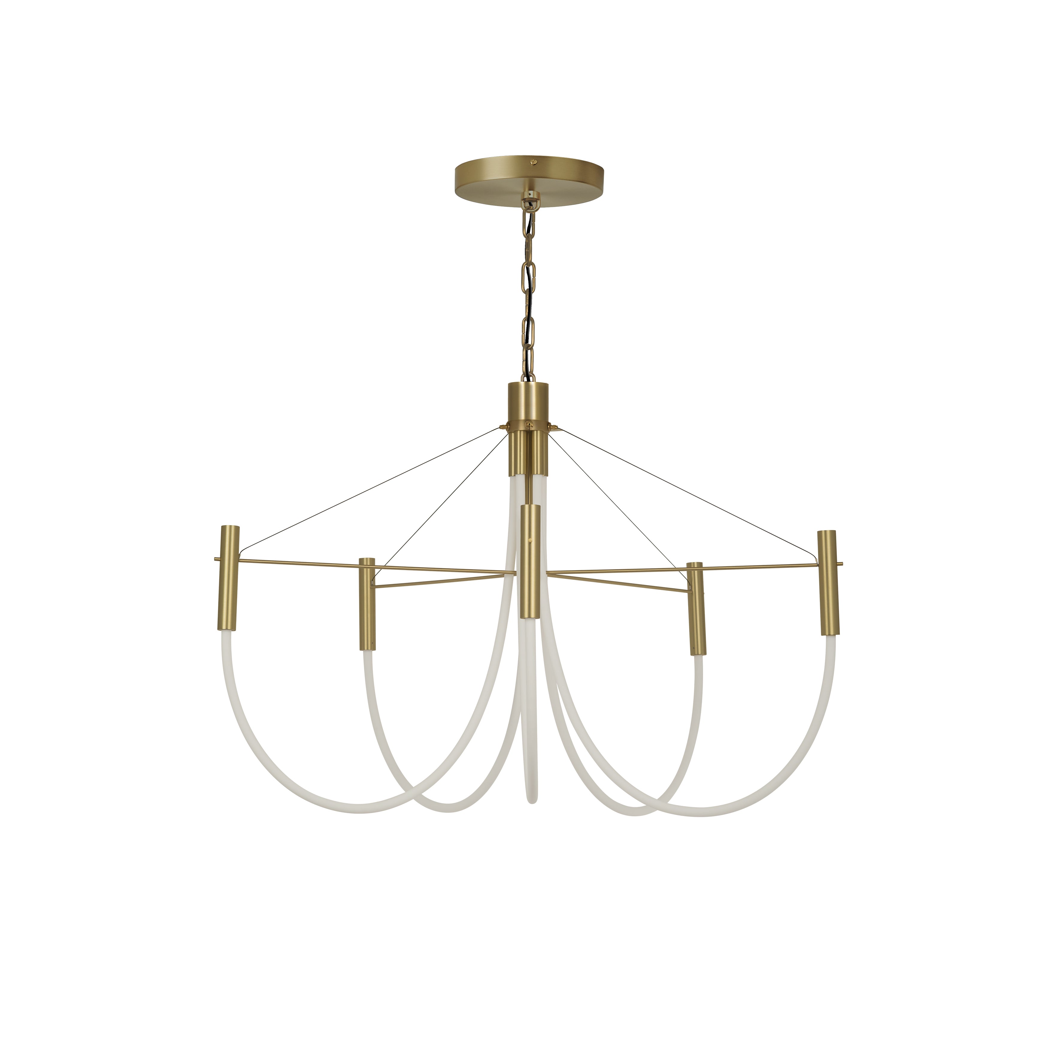 Paradoxe Chandelier: 5 + Chain + Satin Brass